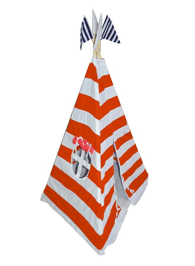 CREATIVE TEXTILES Tent House for Kids Cotton Tent House | Play House for 2 Yrs and Above Kids (Orange) - Image 3